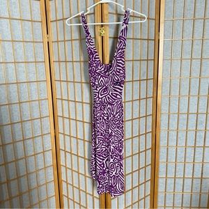Banana Republic Purple And White Cross Back Dress